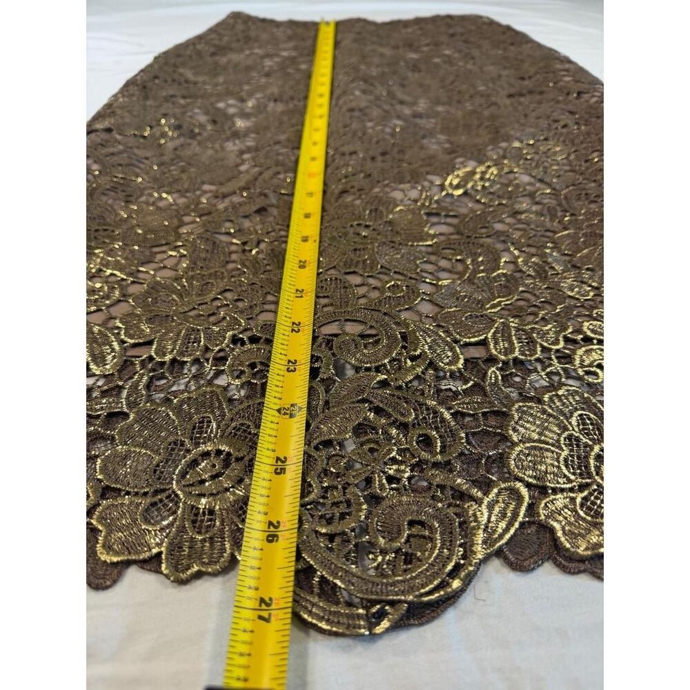White-house-black-market Women's Brown and Gold Skirt - Picture 3 of 6